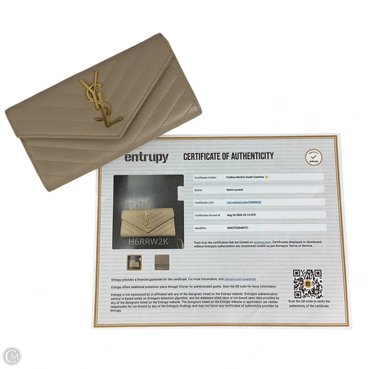 Wallet Luxury Designer By Yves Saint Laurent, Size: Medium
