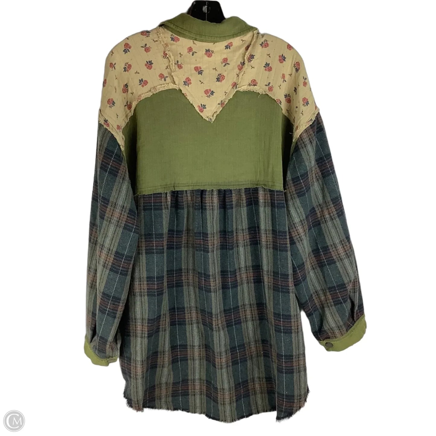 Jacket Shirt By Pol In Green, Size: M