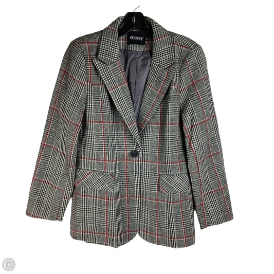 Blazer By Clothes Mentor In Plaid Pattern, Size: M