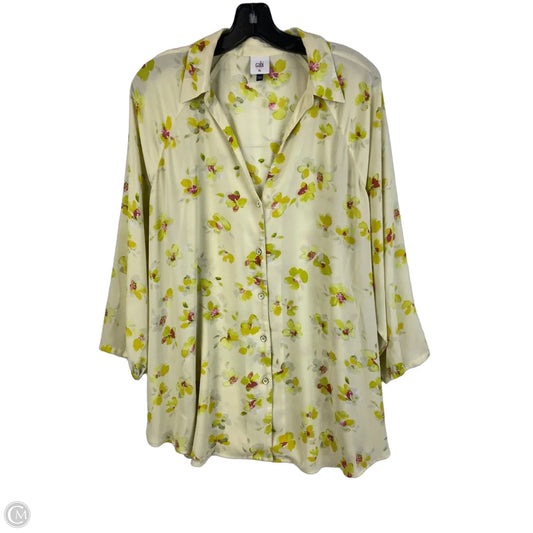 Top Long Sleeve By Cabi In Yellow, Size: Xl