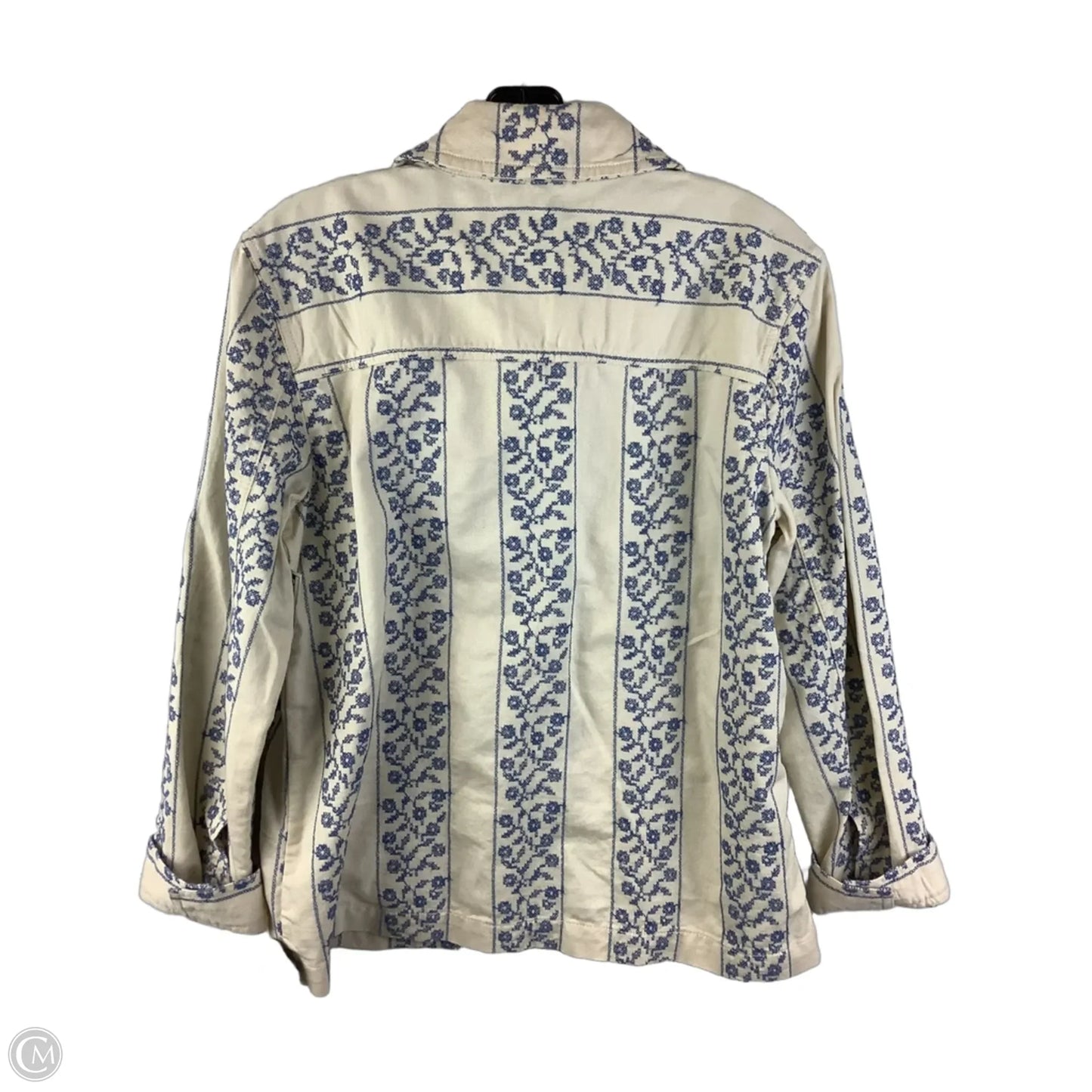 Jacket Other By Loft In Blue & Cream, Size: Sp