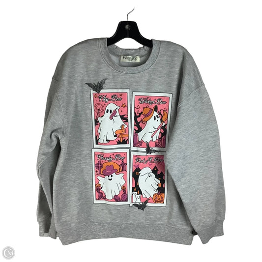 Sweatshirt Collar By Wound Up In Grey, Size: L
