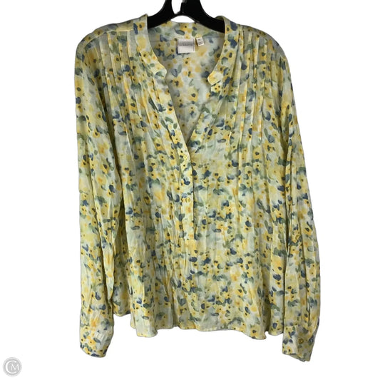 Top Long Sleeve By Zac And Rachel In Yellow, Size: Xl