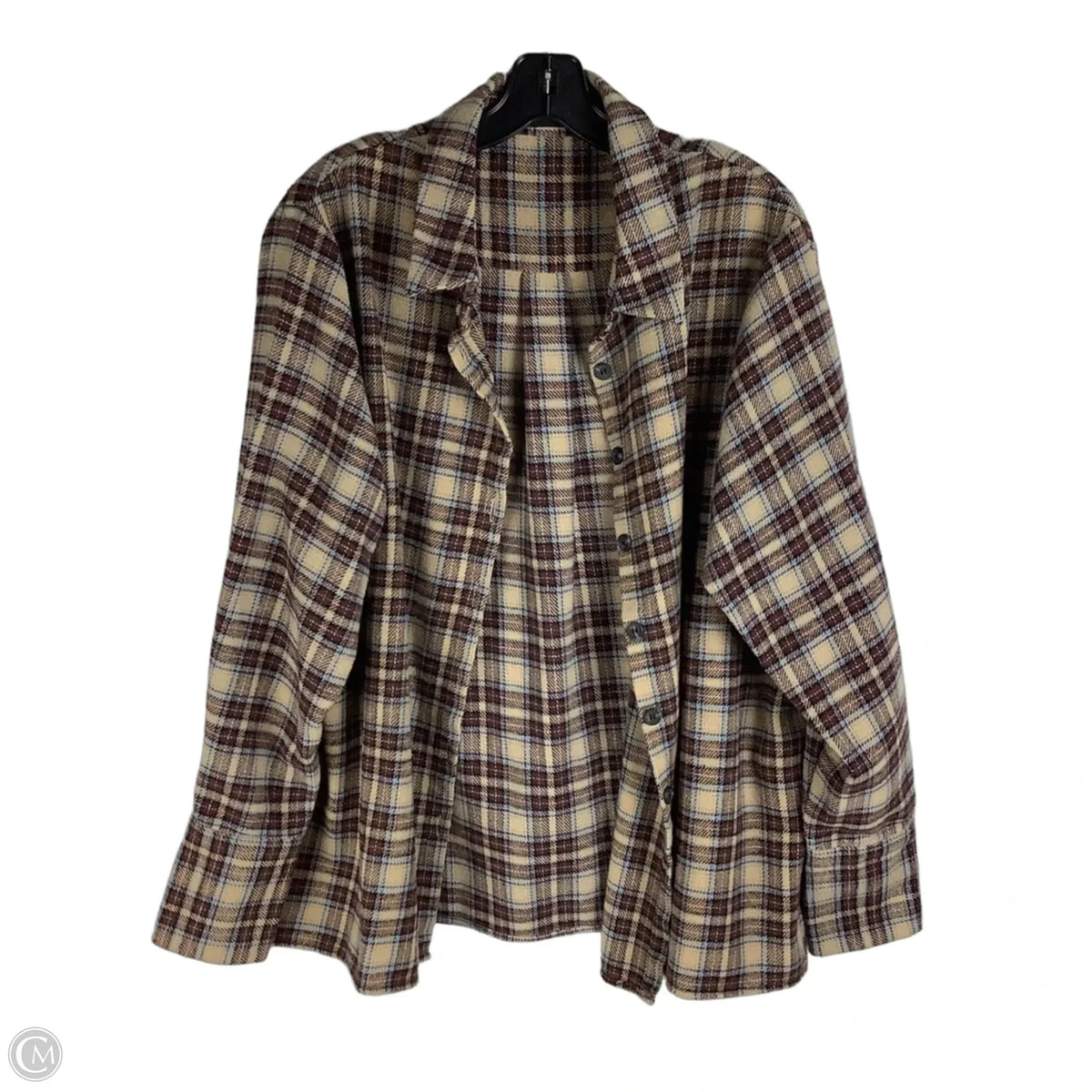 Jacket Shirt By Pretty Little Thing In Plaid Pattern, Size: 4 (oversized)