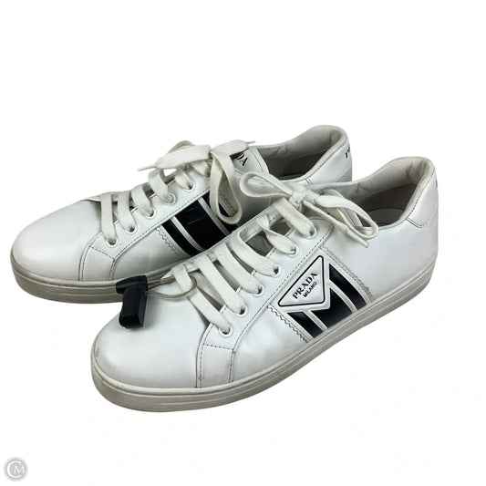 Shoes Luxury Designer By Prada In White, Size: 40.5