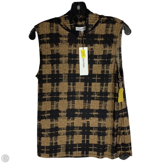 Top Sleeveless By Calvin Klein In Brown, Size: M