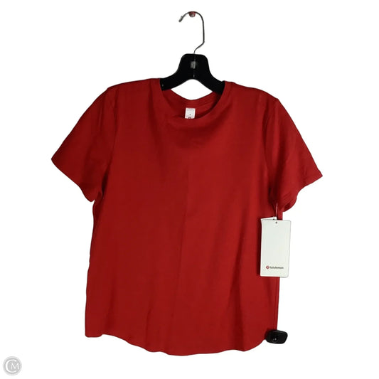 Athletic Top Short Sleeve By Lululemon In Red, Size: 6