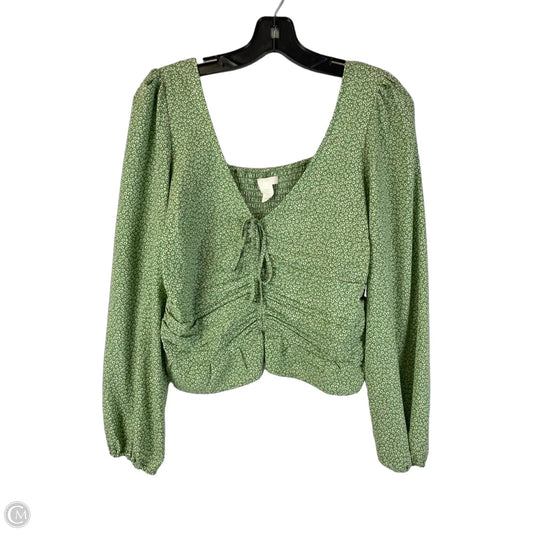 Top Long Sleeve By H&m In Green, Size: M