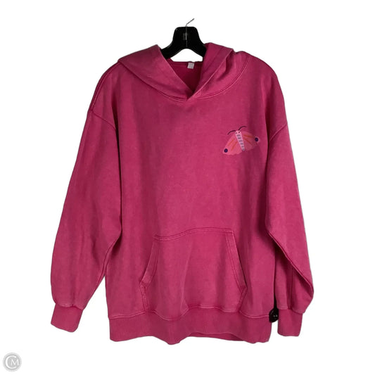 Sweatshirt Hoodie By Clothes Mentor In Pink, Size: M