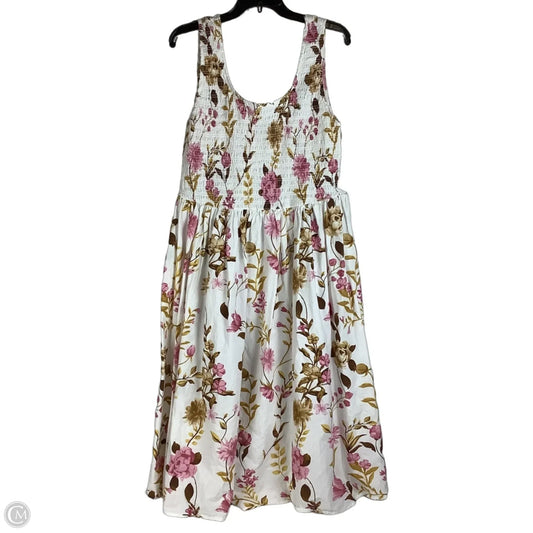 Dress Casual Midi By Cmc In Floral Print, Size: 2x