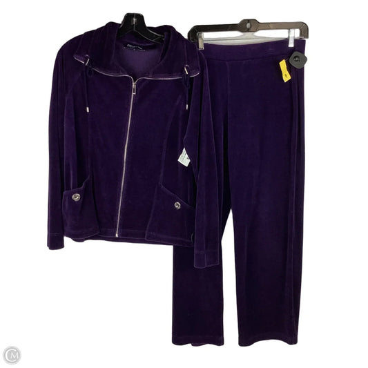 Pants Set 2pc By Jones New York In Purple, Size: M Bottom/Size: L Top