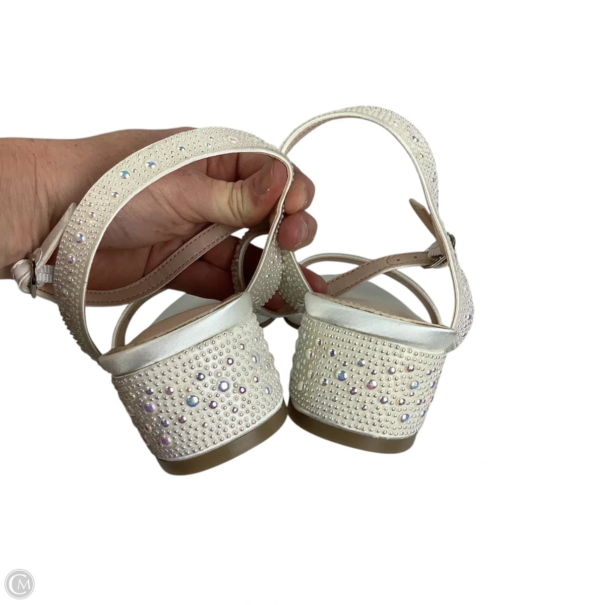 Sandals Heels Block By Maripe In White, Size: 9