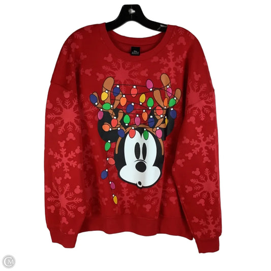 Sweatshirt Crewneck By Disney In Red, Size: Xxl