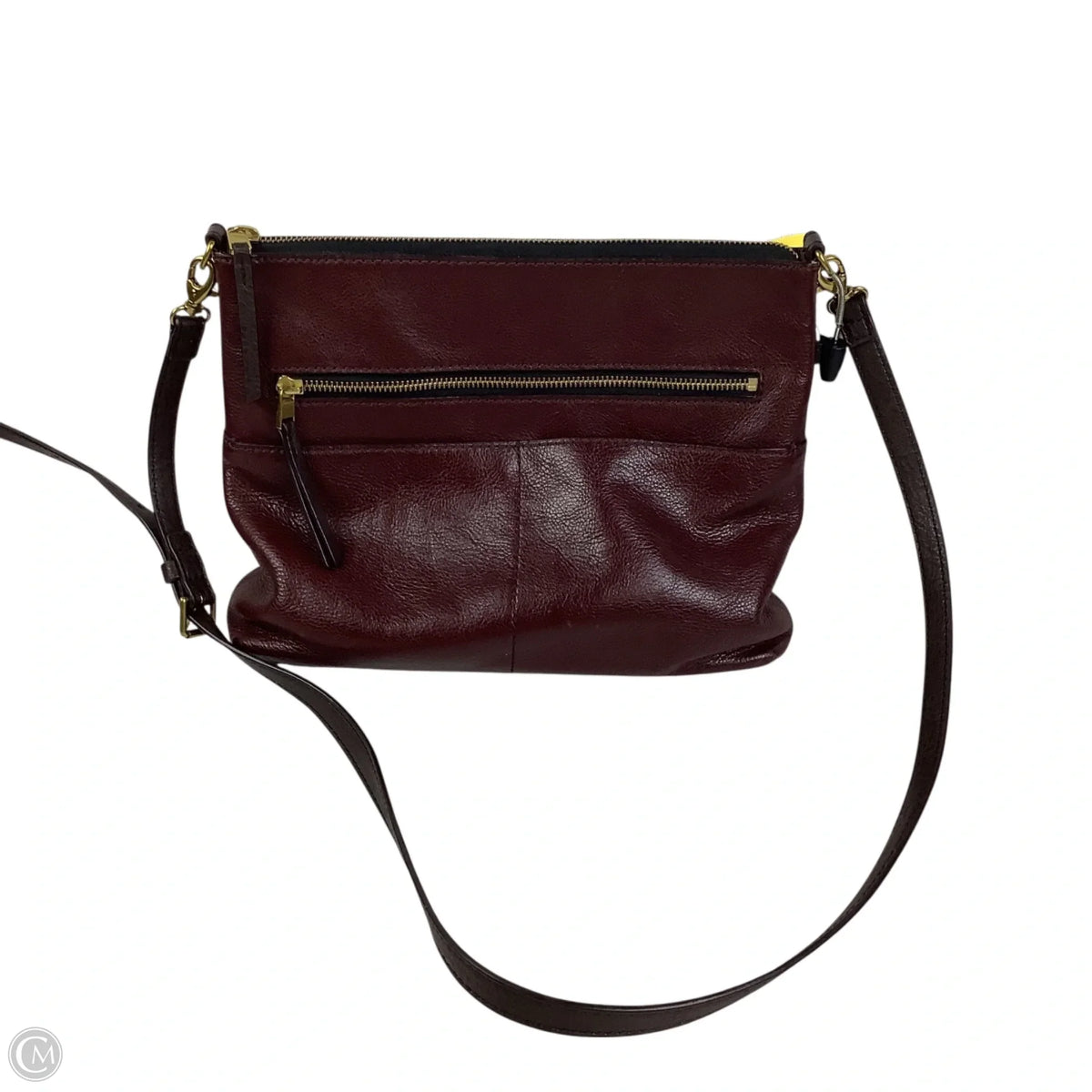 Crossbody Leather By Fossil, Size: Medium