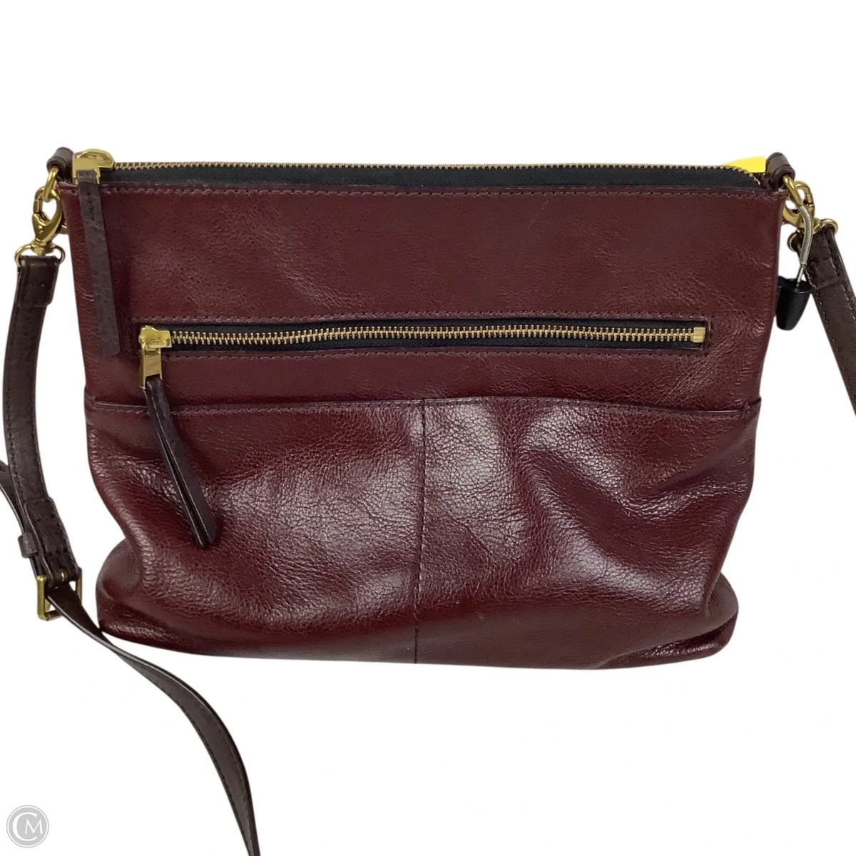 Crossbody Leather By Fossil, Size: Medium