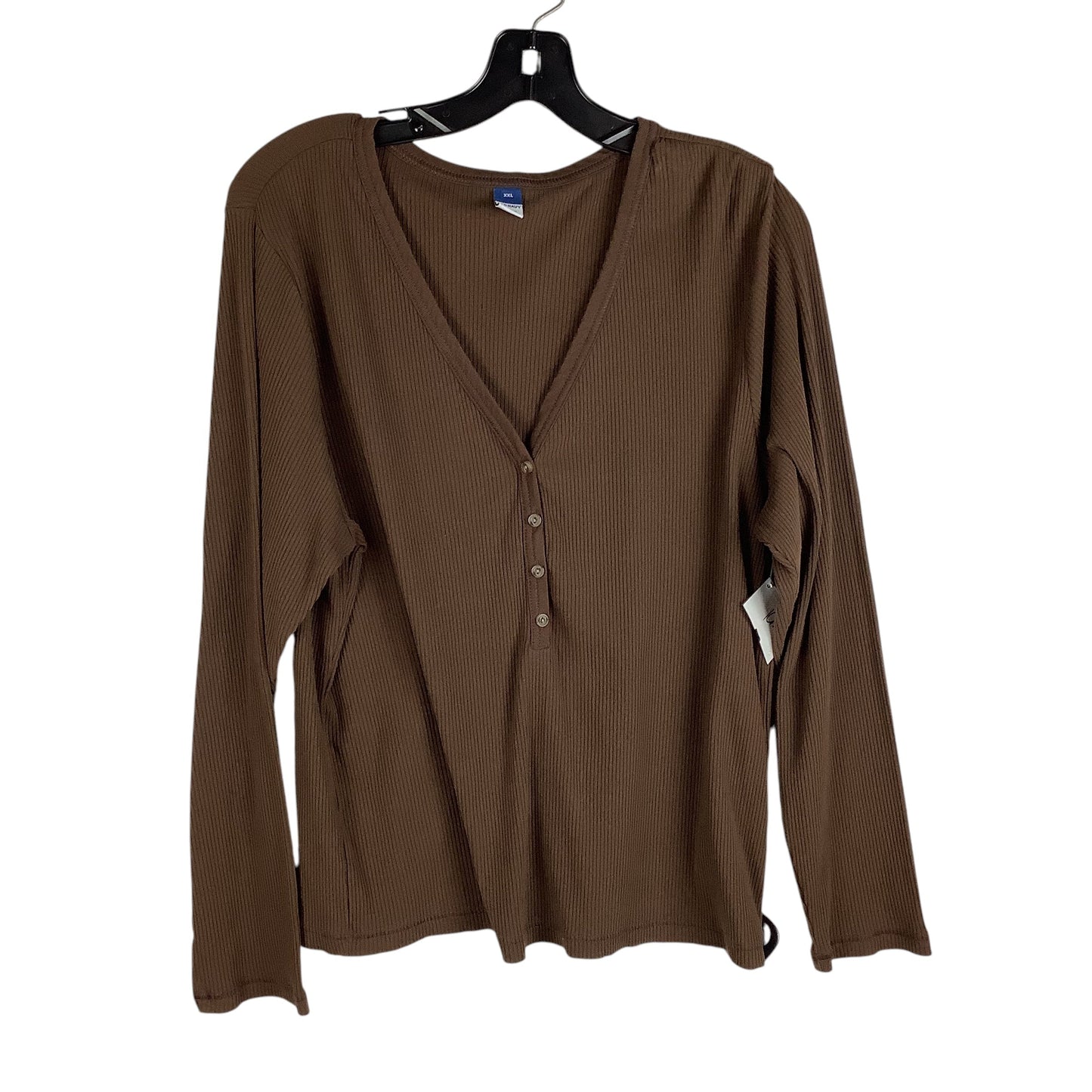 Top Long Sleeve Basic By Old Navy In Brown, Size: Xxl