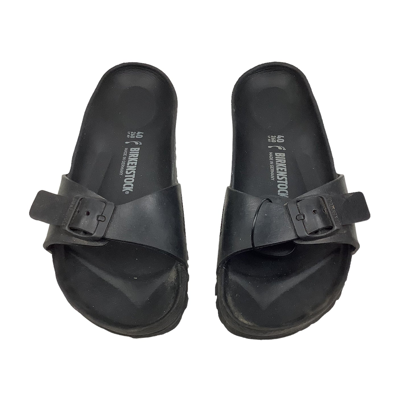 Black Sandals Flats Birkenstock, Size 9.5