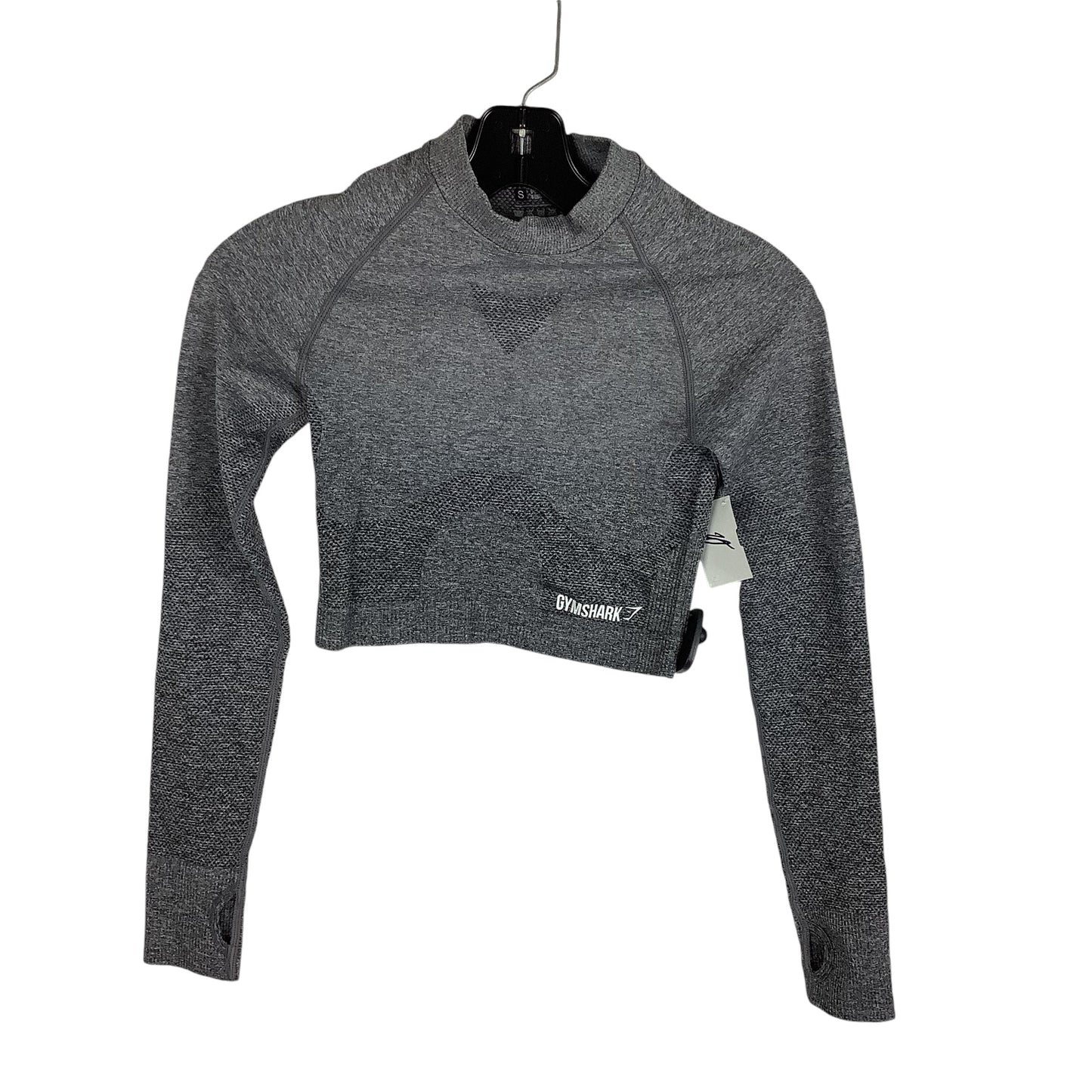 Athletic Top Long Sleeve Crewneck By Gym Shark In Grey, Size: S