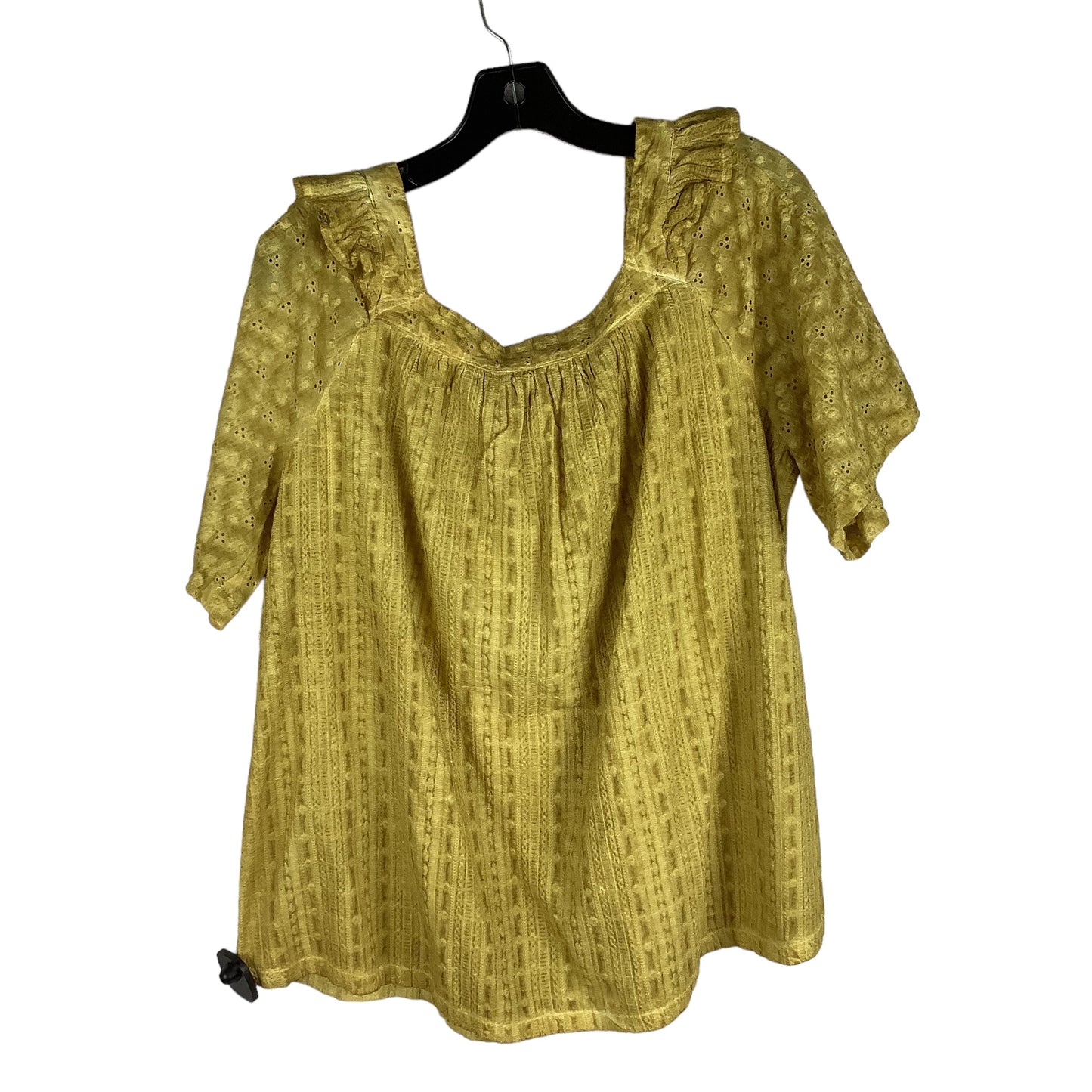 Yellow Top Short Sleeve Ces Femme, Size L