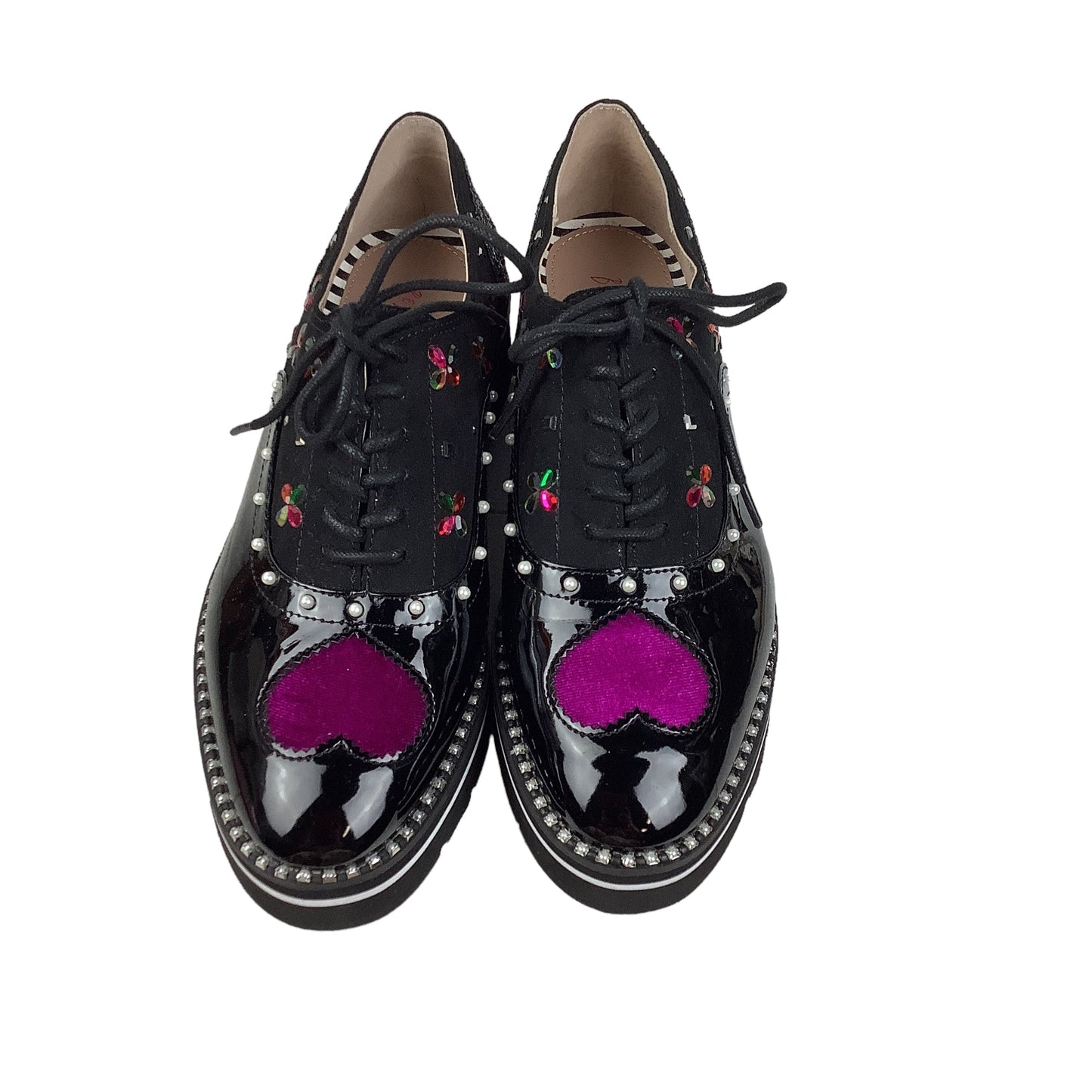 Black Shoes Flats Betsey Johnson, Size 7.5