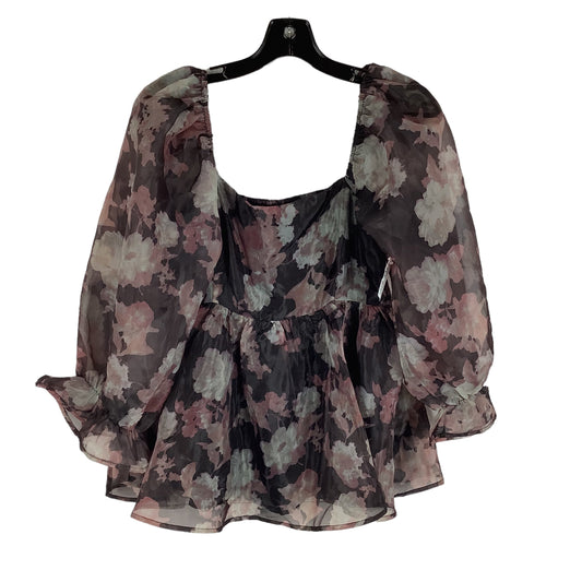 Floral Print Top Long Sleeve Entro, Size L