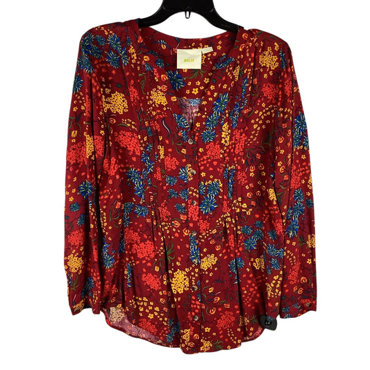 Top Long Sleeve By Maeve In Red, Size: M