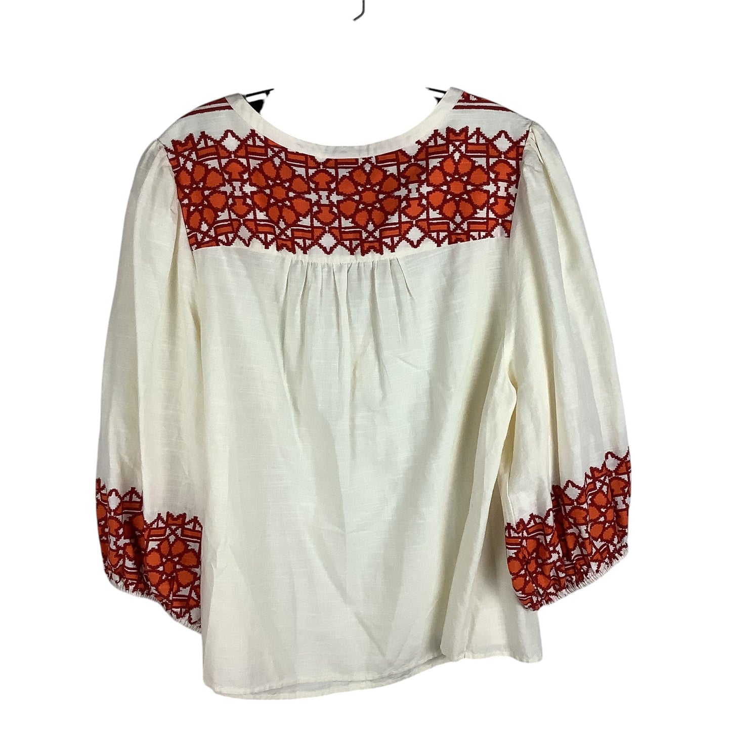 Top Long Sleeve By Knox Rose In Cream, Size: Xxl