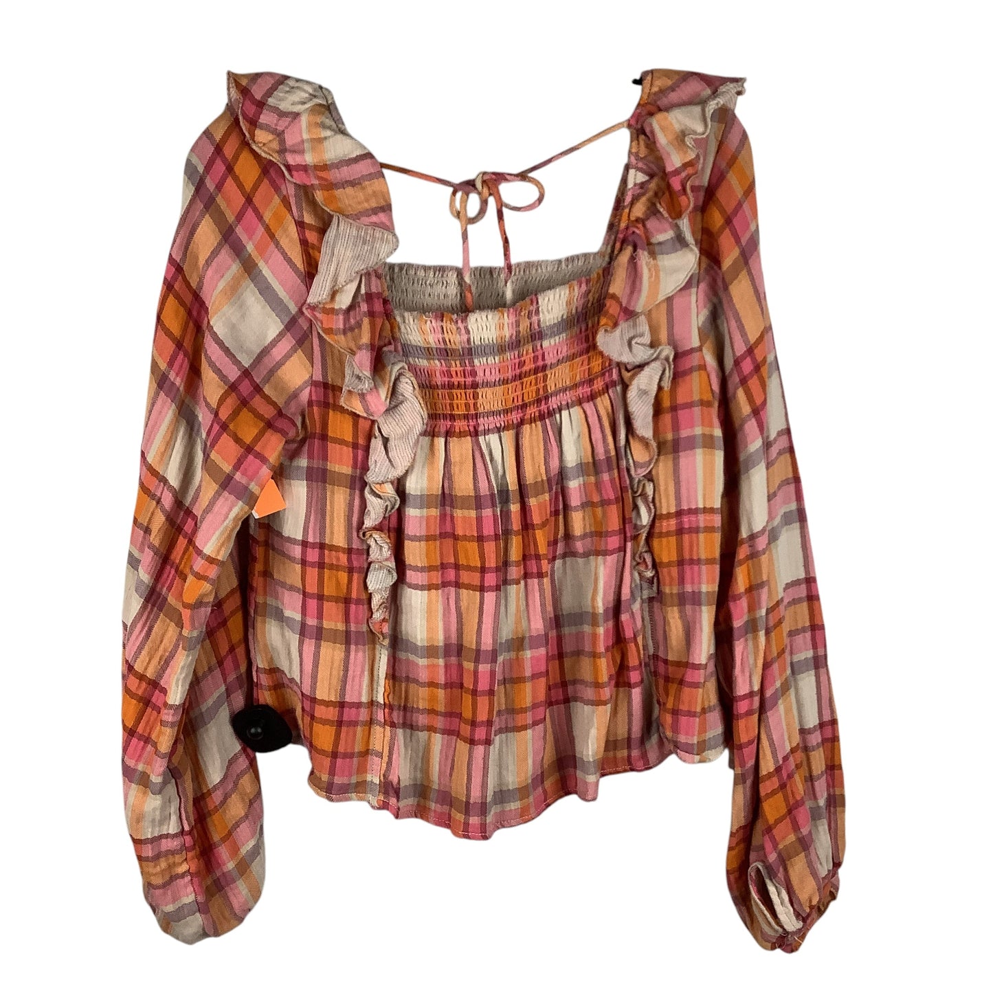 Top Long Sleeve By We The Free In Plaid Pattern, Size: M