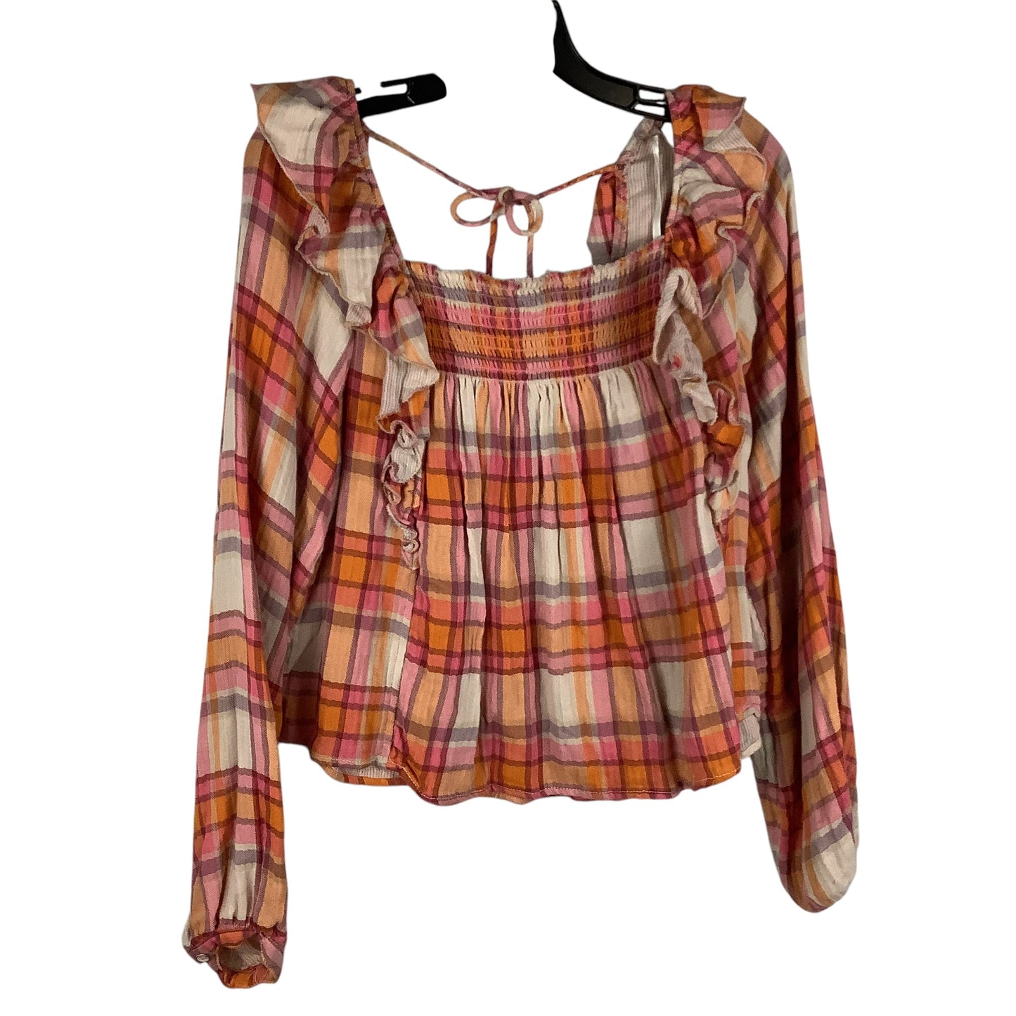 Top Long Sleeve By We The Free In Plaid Pattern, Size: M