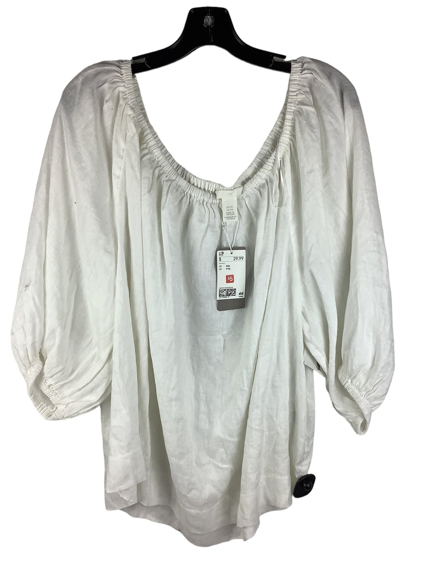 White Top Short Sleeve H&m, Size Xxl