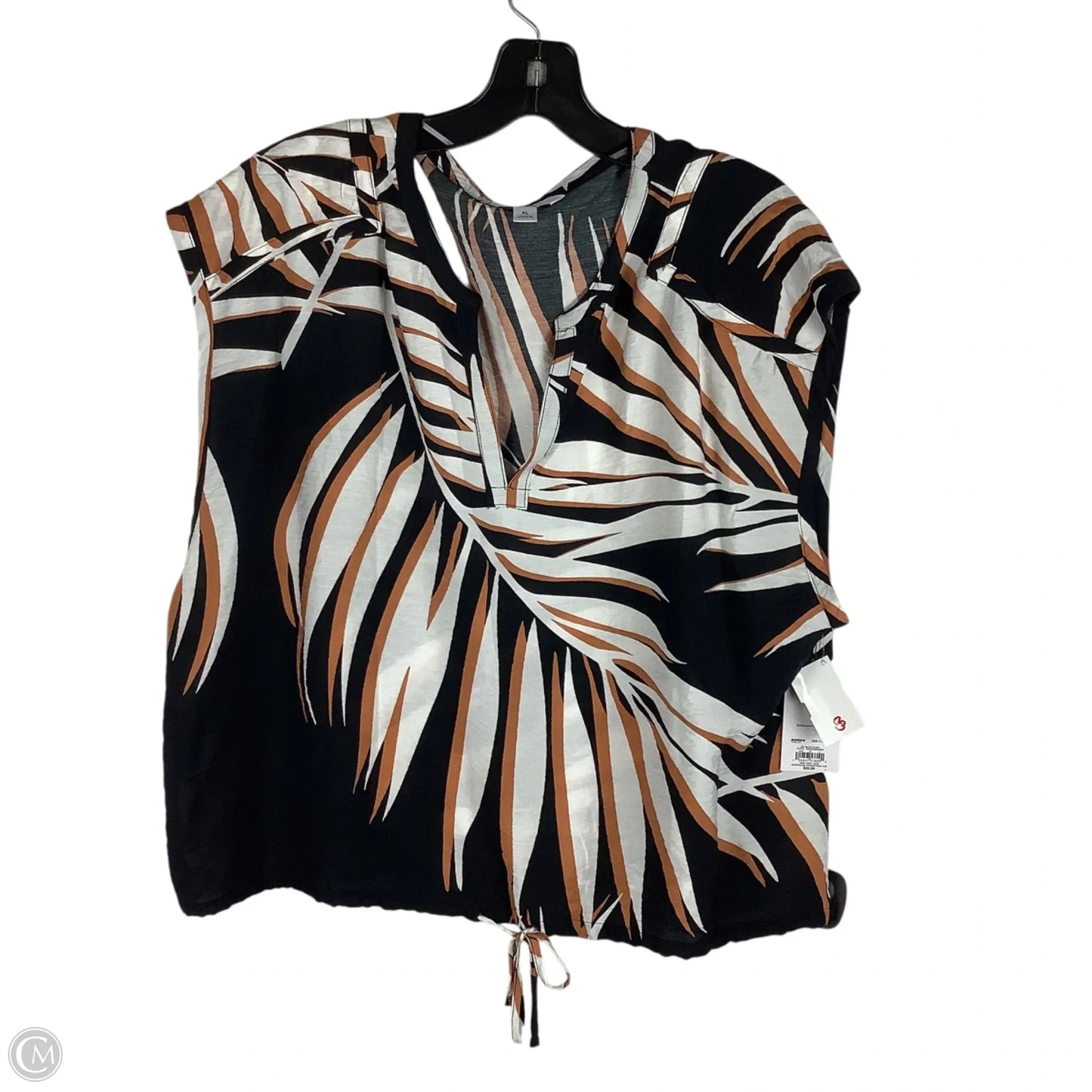 Top Short Sleeve By Nine West In Black & Brown, Size: Xl