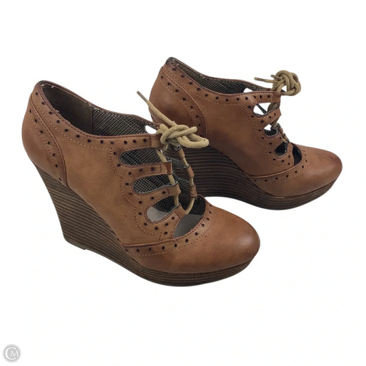 Shoes Heels Block By Restricted In Brown, Size: 6