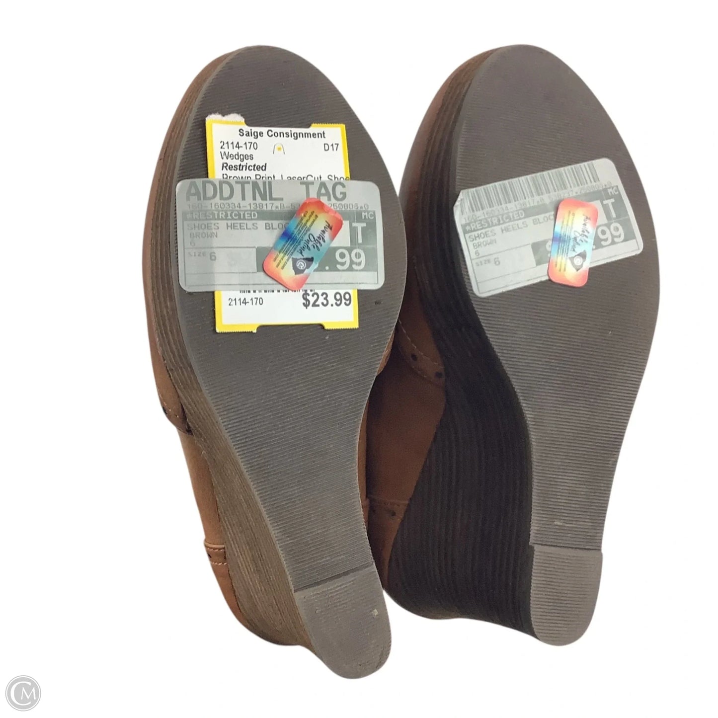 Shoes Heels Block By Restricted In Brown, Size: 6