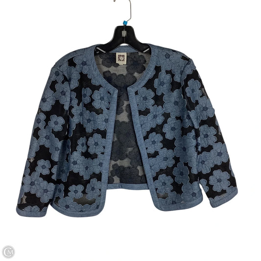 Sweater Cardigan By Anne Klein In Blue Denim, Size: 6