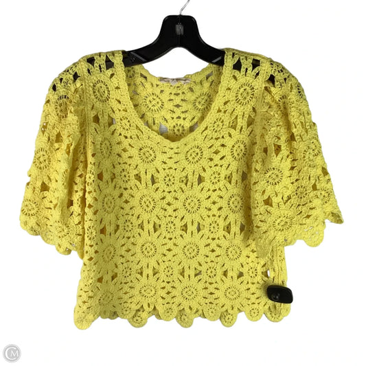 Top Short Sleeve By Solitaire In Yellow, Size: Xs