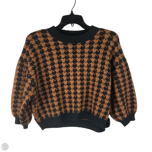 Sweater Short Sleeve By Astr The Label In Checkered Pattern, Size: Xs