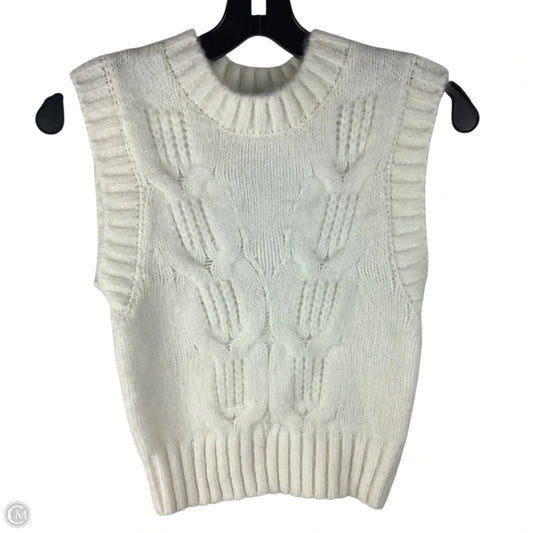Vest Sweater By Clothes Mentor In White, Size: 4