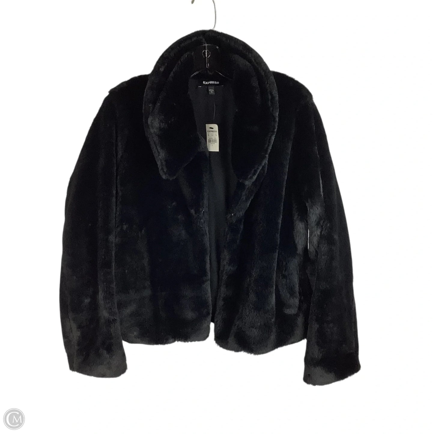 Jacket Faux Fur & Sherpa By Express In Black, Size: L