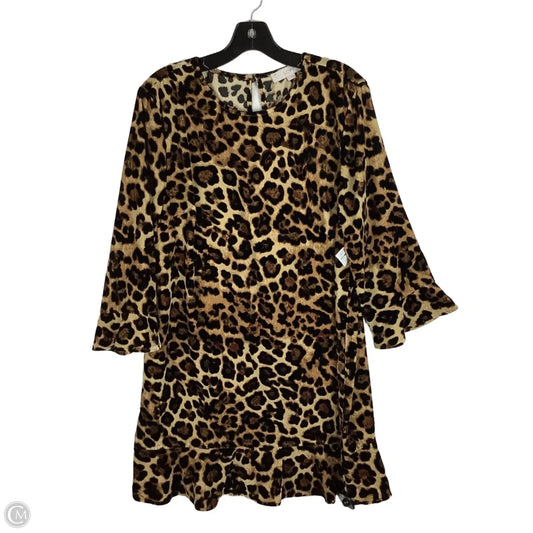 Dress Casual Midi By Loft In Animal Print, Size: 12