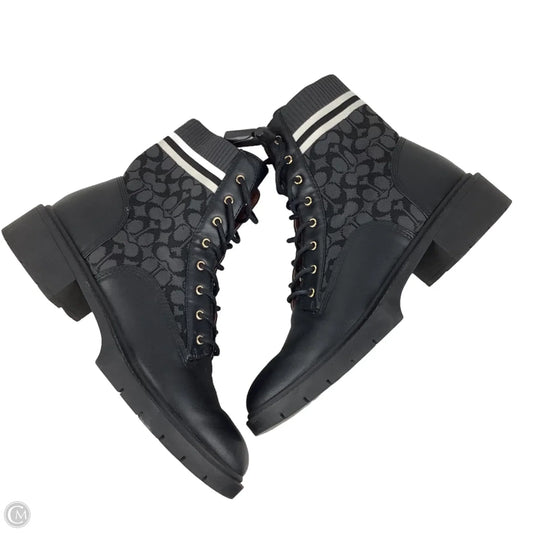 Boots Designer By Coach In Black, Size: 9.5