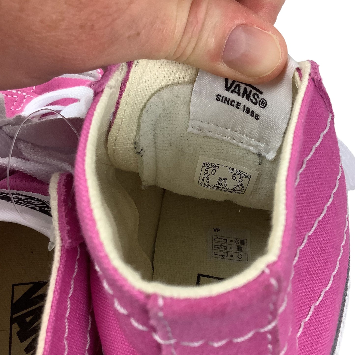 Pink Shoes Sneakers Vans, Size 6.5