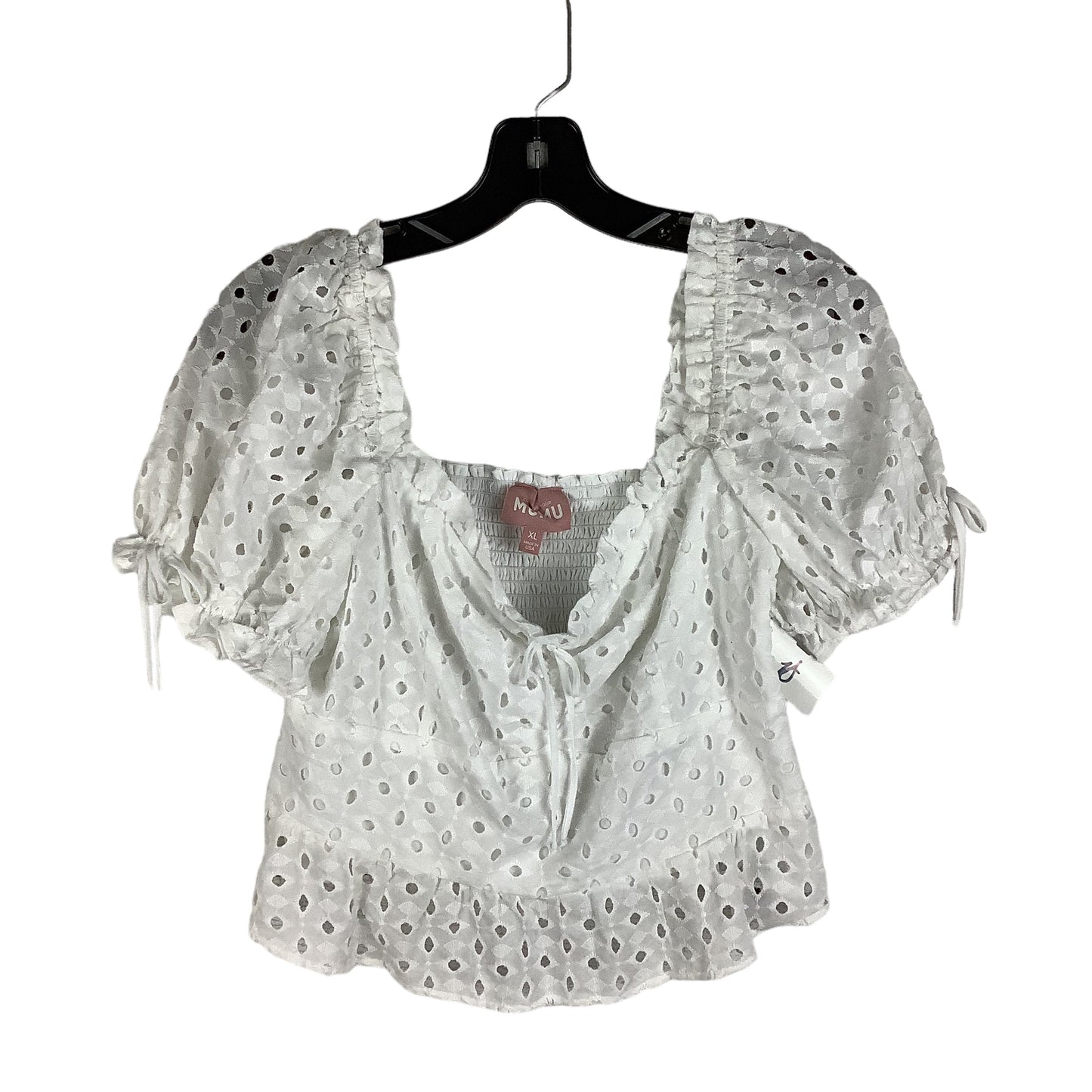 White Top Short Sleeve Designer Show Me Your Mumu, Size Xl