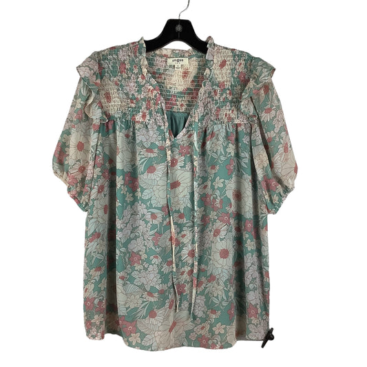 Floral Print Top Short Sleeve Umgee, Size S