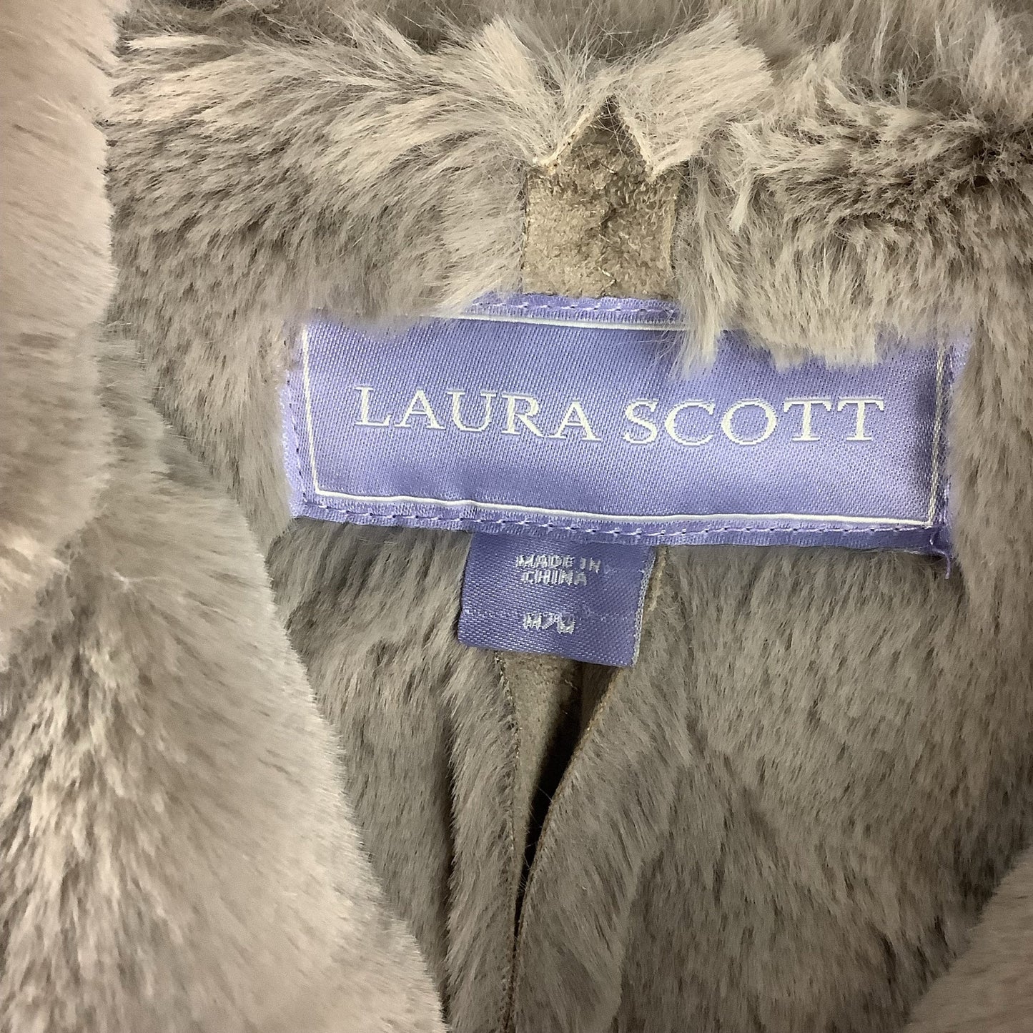 Jacket Faux Fur & Sherpa By Laura Scott In Brown, Size: M