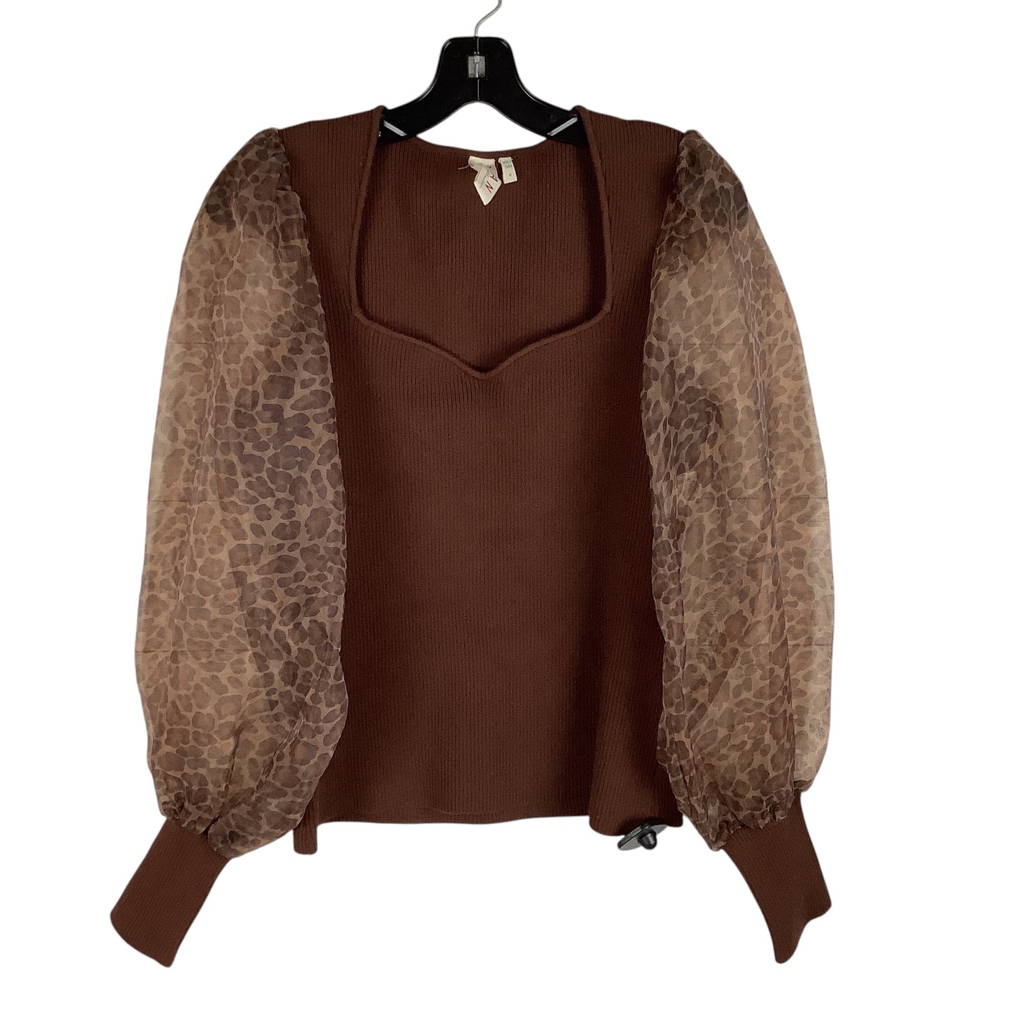 Top Long Sleeve By Dolan Left Coast In Brown, Size: M