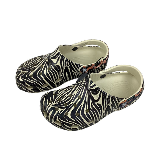 Zebra Print Shoes Flats Crocs, Size 8