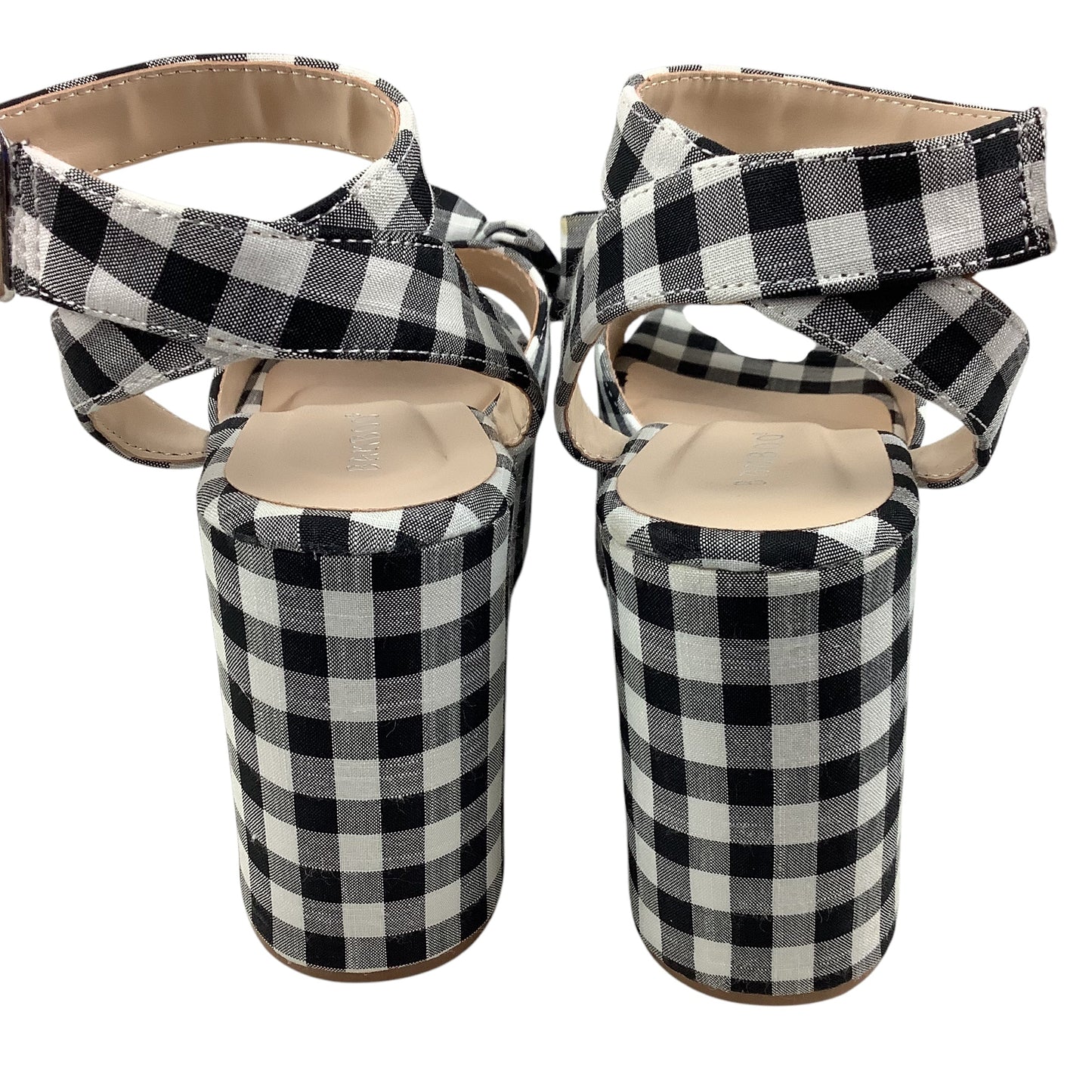 Shoes Heels Block By Bamboo In Checkered Pattern, Size: 7