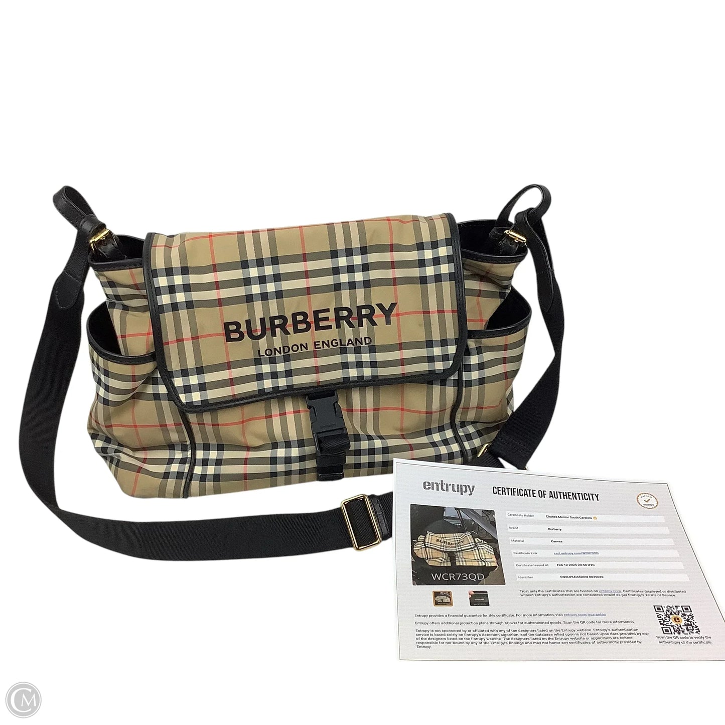 Diaper Bag Luxury Designer By Burberry, Size: Large