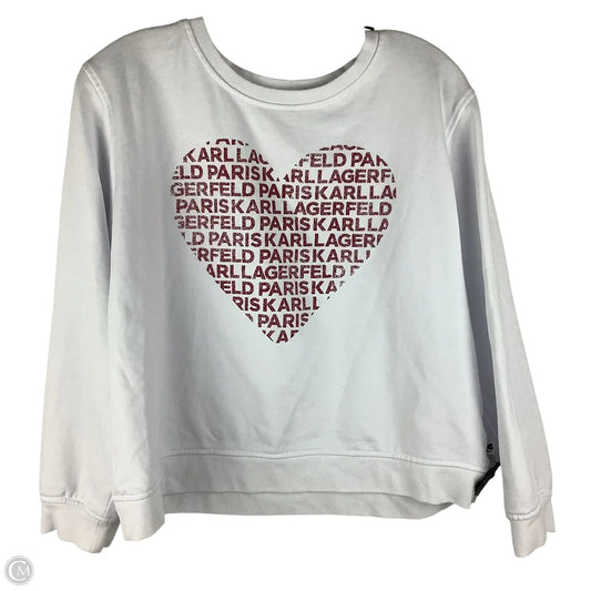 Sweatshirt Designer By Karl Lagerfeld In White, Size: L