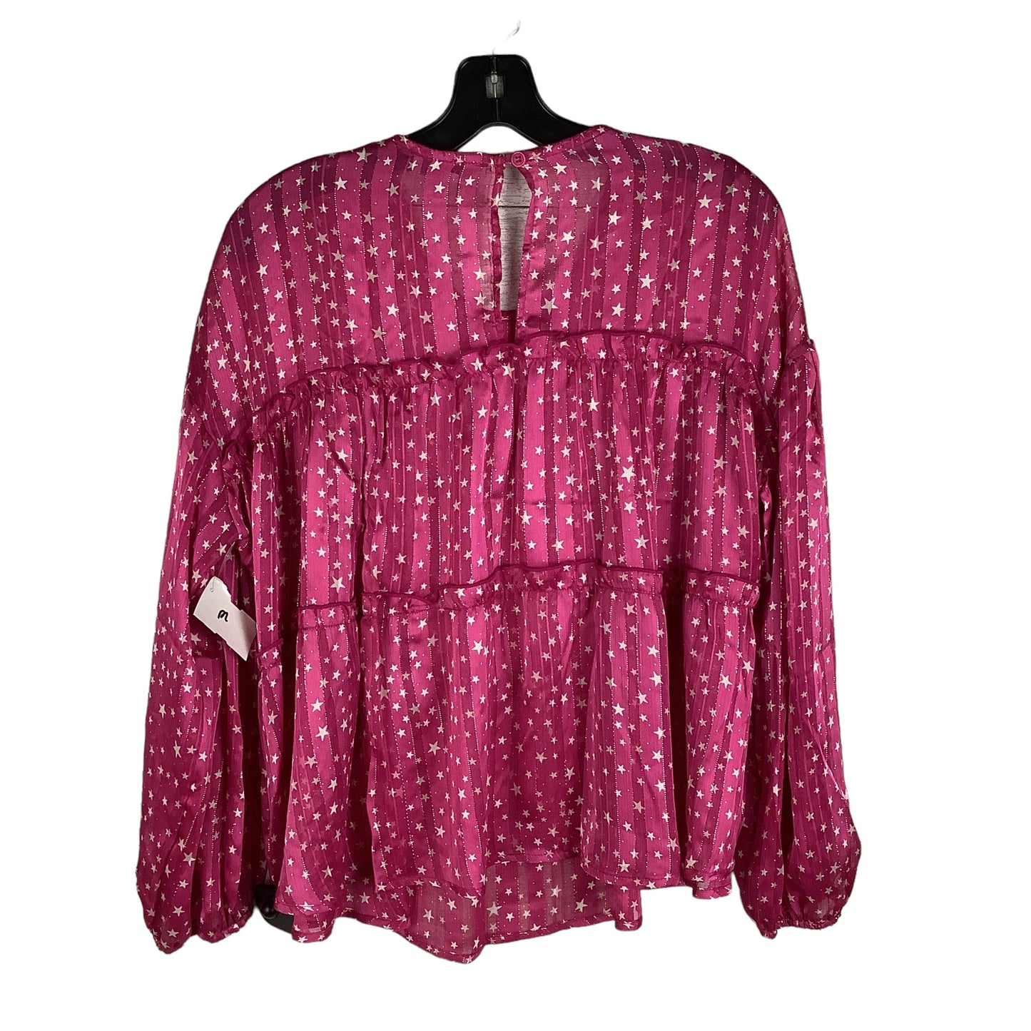 Pink Top Long Sleeve Clothes Mentor, Size S